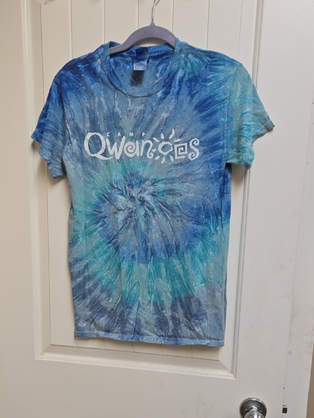 Camp Qwanoes Blue Green Tie-Dye  CottonT-Shirt Christian
